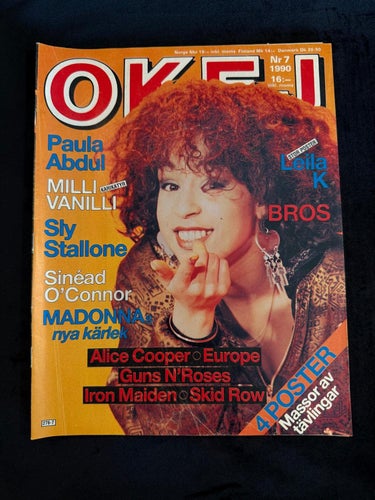 Tidningen OKEJ ! Nr 8 - 1990, TOPPSKICK MED POSTERS !