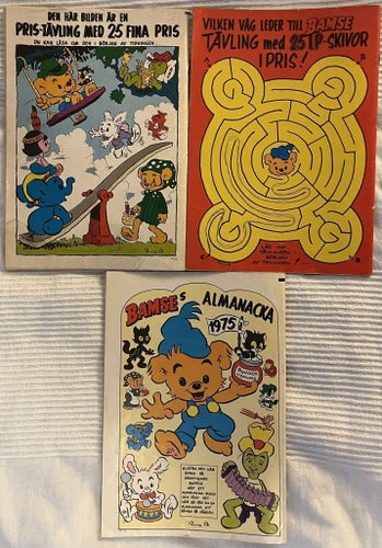 Bamse - tre tidningar - 1974 - fint skick