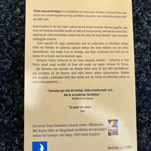Boken ”Flicka med pärlörhänge” av Tracy Chevalier