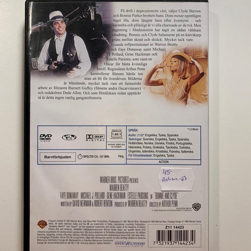 BONNIE AND CLYDE. DVD ACTION -67. WARREN BEATTY, FAYE DUNAWAY, GENE HACKMAN