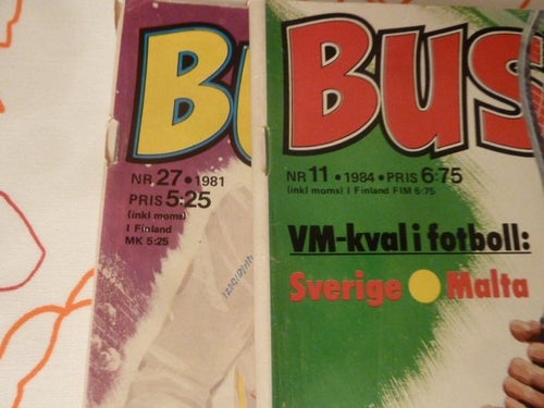 TIDNING, 2 STYCKEN BUSTER TIDNINGAR, NR 27 - 1981, NR 11 - 1984