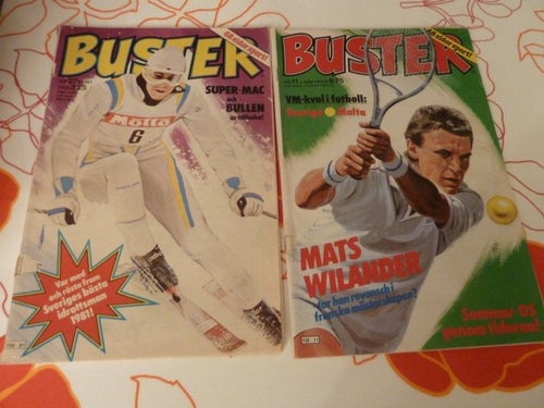 TIDNING, 2 STYCKEN BUSTER TIDNINGAR, NR 27 - 1981, NR 11 - 1984