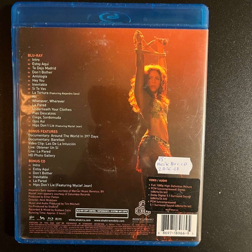 SHAKIRA. ORAL FIXATION TOUR. MUSIK BLU-RAY + BONUS CD -08.
