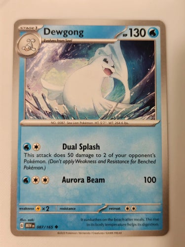 Dewgong 87/165 151 Pokemonkort