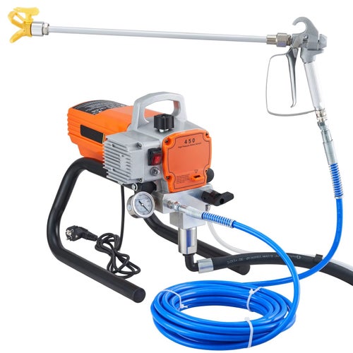 Airless Färgspruta 1800W 3000 PSI med 9 m Slang och Förlängningsrör