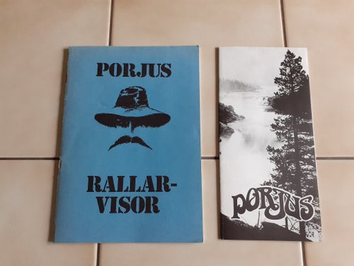Porjus Rallar-Visor. Sång text-häfte. 1976. Medföljer Porjus reklam-blad.
