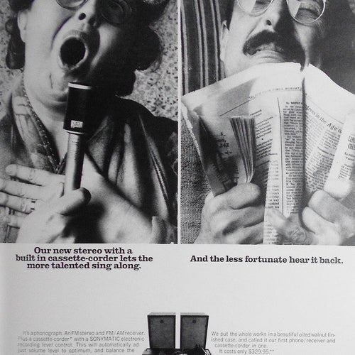 THE SONY HP-199 STEREO HIFI SYSTEM, TIDNINGSANNONS 1970