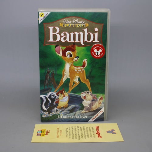 Walt Disney Klassiker - Bambi - Svenskt tal - Inkl Mussemärke - VHS