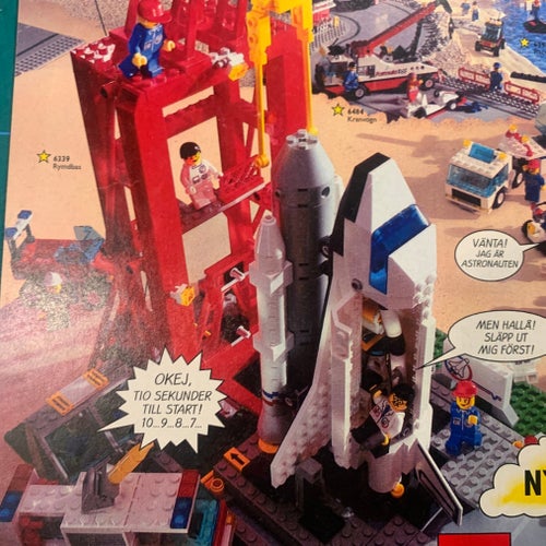 Retro-annons ”NYHET Lego rymdbas 6339” från 1995