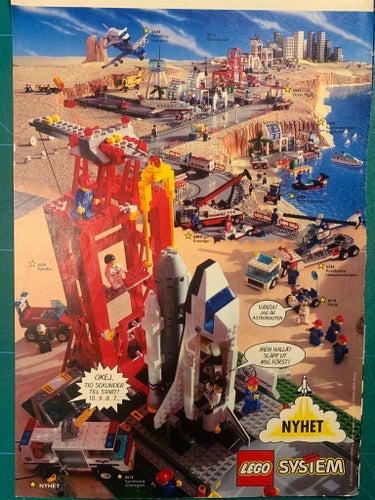Retro-annons ”NYHET Lego rymdbas 6339” från 1995