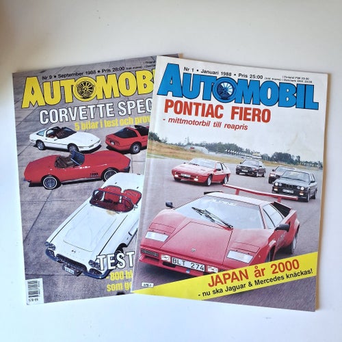 Automobil - Corvette Special & Pontiac Fiero - 1988