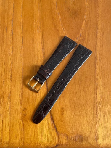 Läderband 20mm krokodil Brun vintage