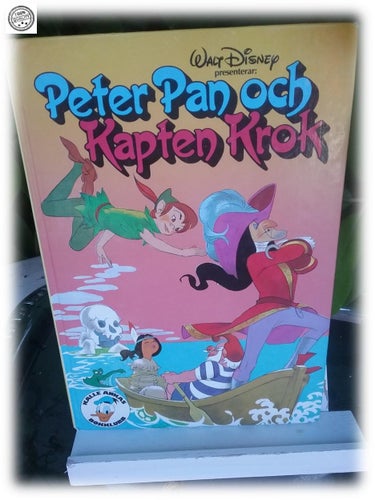 Peter Pan och Kapten Krok tryck i Danmark 1984 vintage Fint skick