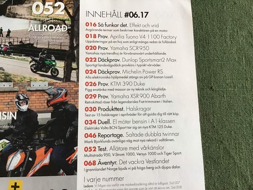BIKE NR 6 2017 APRILIA,YAMAHA SCR,KTM,MULTISTRADA 950,V-STROM 1000