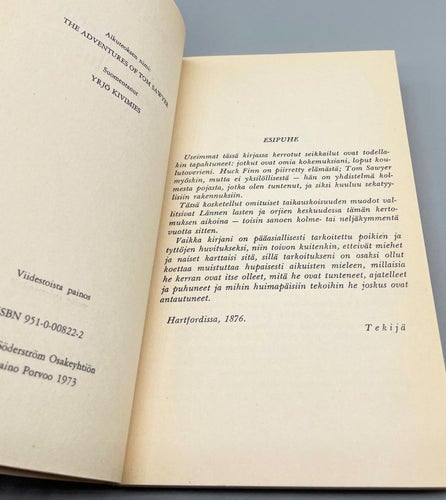 Tom Sawyerin seikkailut av Mark Twain (Tom Sawyer på finska, Finnish)