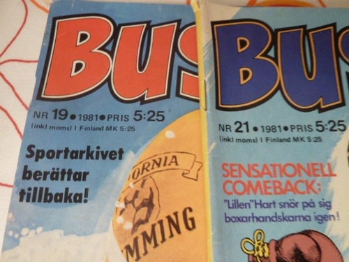 TIDNING, 2 STYCKEN BUSTER TIDNINGAR, NR 19 -1981, NR 21 - 1981