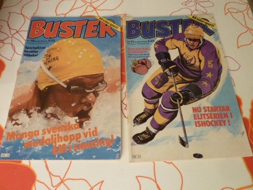 TIDNING, 2 STYCKEN BUSTER TIDNINGAR, NR 19 -1981, NR 21 - 1981