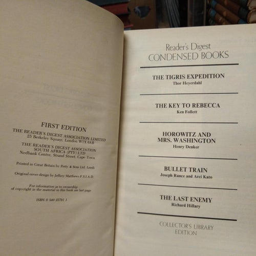 The Tigris Expedition, The Key to Rebecca, Horowitz and Mrs. Washington, Bullet