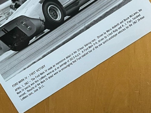 Ford Mark IV - 1a segern 1967 i debuten på 12H Sebring by M Andretti/B McLaren