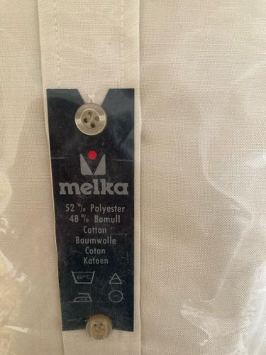 Retro/Oanvänd Melka beige skjorta, storlek 45 i originalförpackning