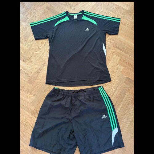 Adidas Träningsset T-shirt och Shorts Svart/Grön
