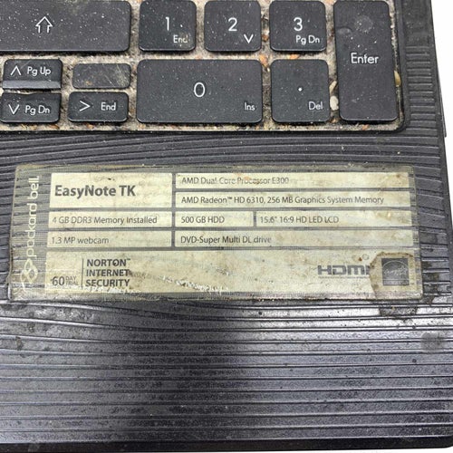 Packard Bell EasyNote TK Laptop 15,6" AMD E300 4GB 500GB Radeon HD6310 Dator