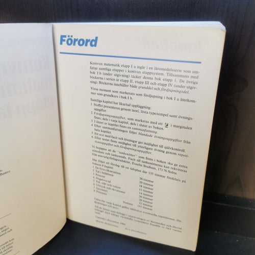 Komvux matematik etapp 1a av Holmström Smedhamre, 1984