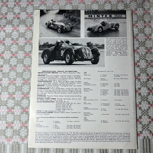 The Healey Silverstone - Models profile publications