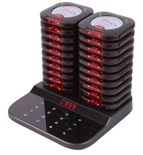 Restaurang bipeur vibrator, 20 bipper, 1 000 meter trådlöst samtalssystem