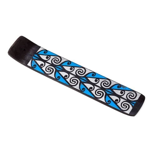 1 x Askfångare, Rökelsehållare av Mangoträ med Tribal / tribals, symbol, rökelse