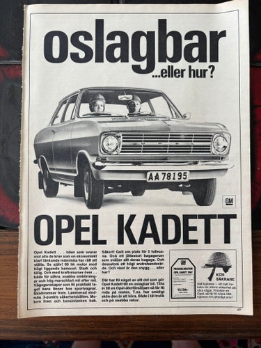 Annons Opel Kadett 1967