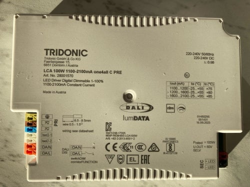 Tridonic LCA 100W LED-driver, dimbar 1100-2100mA