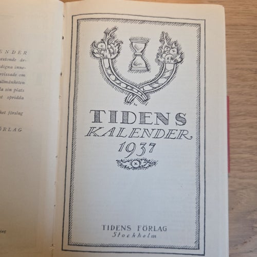 Tidens Kalender Almanack och Uppslagsbok, 1937