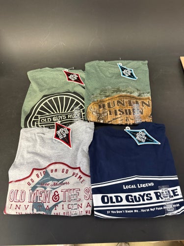 4 st Old Guys Rule T-shirts 2XL – Nya med tags – Säljs endast som parti