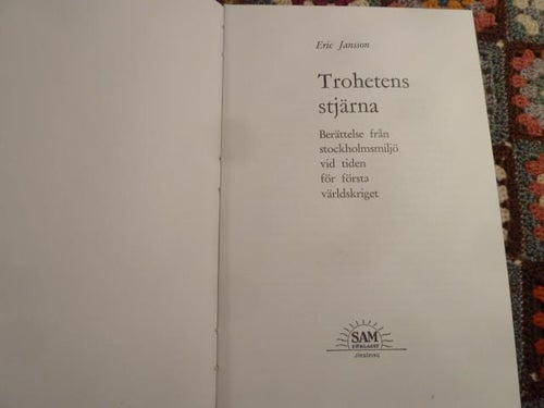 TROHETENS STJÄRNA, E. JANSSON, 1972,  BÖCKER