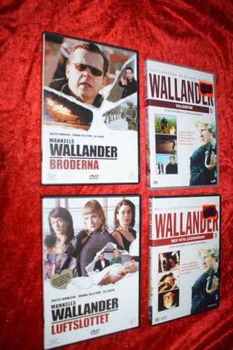 4 DVD av MANKELLS WALLANDER LUFTSLOTTET VILLOSPÅR BRÖDERNA m:fl MKT FINT SKICK