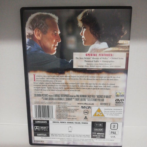 Absence of Malice dvd Paul newman sally field raritet