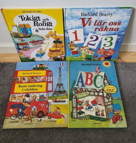 Barnböcker Richard Scarry Bokpaket 4st Pedagogiska Böcker