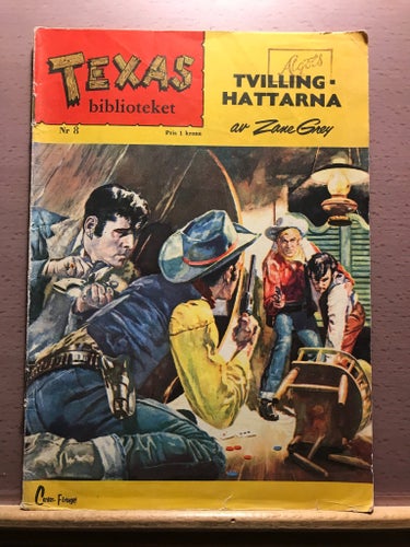 Texas biblioteket Nr 8, Tvillinghattarna av Zane Grey, 1957