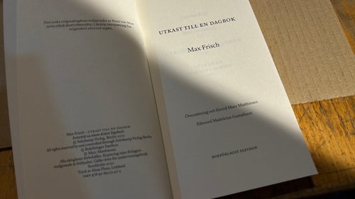 Utkast till en dagbok av Max Frisch, bok, fine, BM