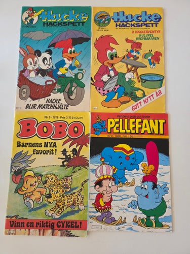 Hacke Hackspett, Bobo, Pellefant serietidningar 1978-1980