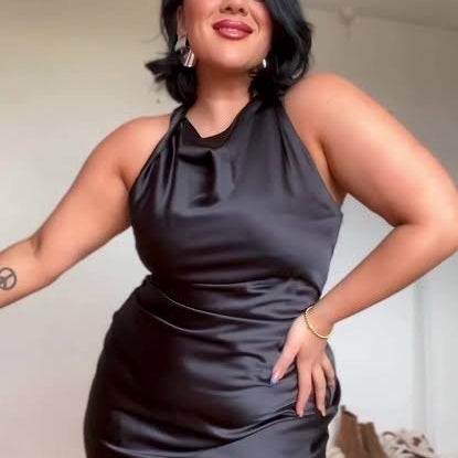 NY klänning midi dress Zara svart satin medium