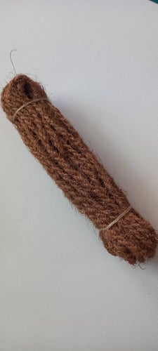 Oanvänt Kokosrep 15 m, kokosfiber (liknande Juterep, sisalrep)