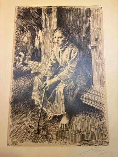 Anders Zorn, litografiskt tryck efter etsning fr 1950-talet!