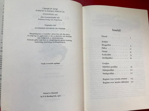 ALL VÄRLDENS KRÄLDJUR OCH GRODDJUR Hans Hvass 1971