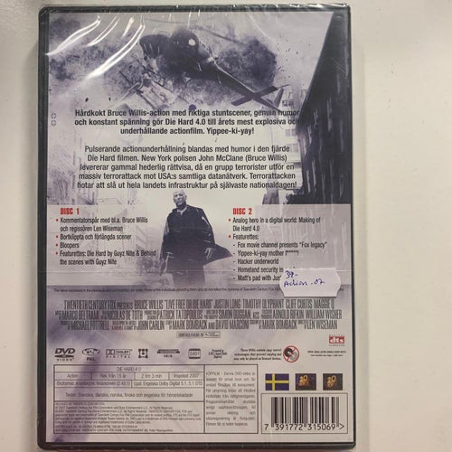DIE HARD 4.0 YIPPEE-KI-YAY EDITION. DVD ACTION -07. INPLASTAD