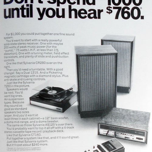 SYLVANIA STEREO SYSTEM, TIDNINGSANNONS 1972