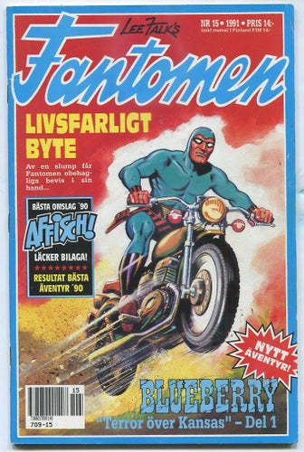 Fantomen 1991 nr 15 Livsfarligt byte / Blueberry , Spirit
