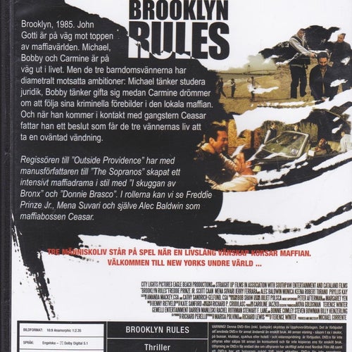 DVD / Brooklyn Rules / Mena Suvari, Scott Caan, Alec Baldwin / Nyskick
