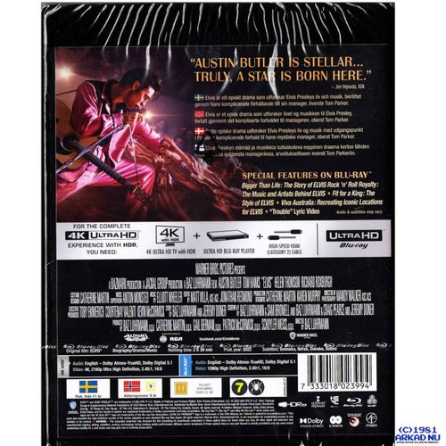 ELVIS 4K ULTRA HD + BLU-RAY NY INPLASTAD